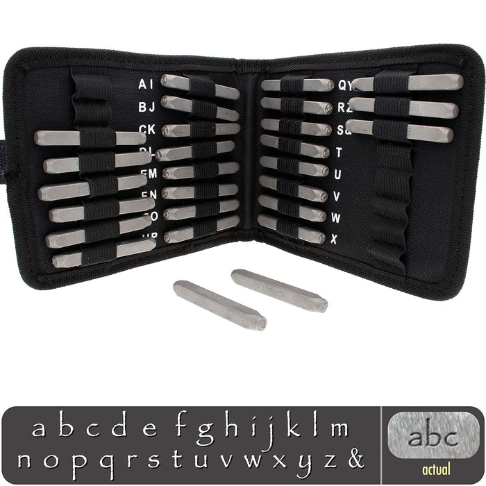 Beadsmith - Alphabet Punch Set W/Case 27/Pc - 3mm, Lowercase, Chalkboard