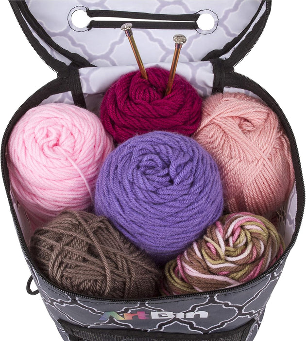 ArtBin Yarn Drum 12"X12.75" Gray Print