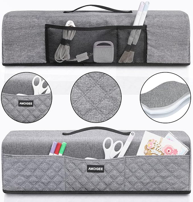 Amoigee Dust Cover for Cricut Machines with Pockets for Accessories - Grey