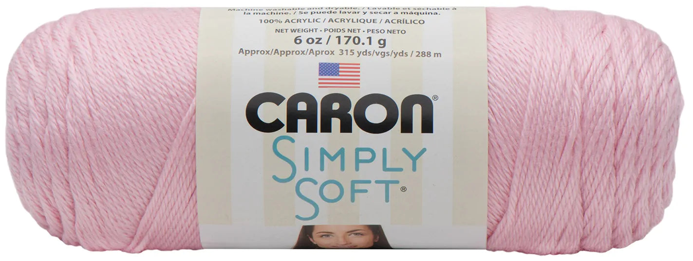 Caron Simply Soft Solids Yarn-Soft Pink