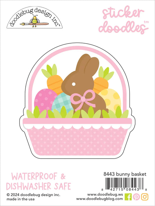 Doodlebug Water Bottle Sticker Doodles-Bunny Basket