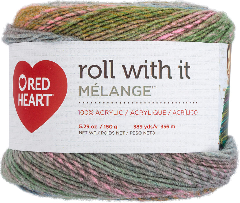 Red Heart Roll With It Melange Yarn-Green Room