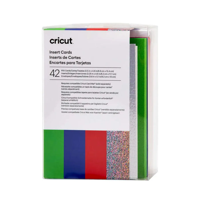 Cricut insert Cards- Blue, Green, Red, Monochromatic, 89 mm, 124 mm, 42 sheets