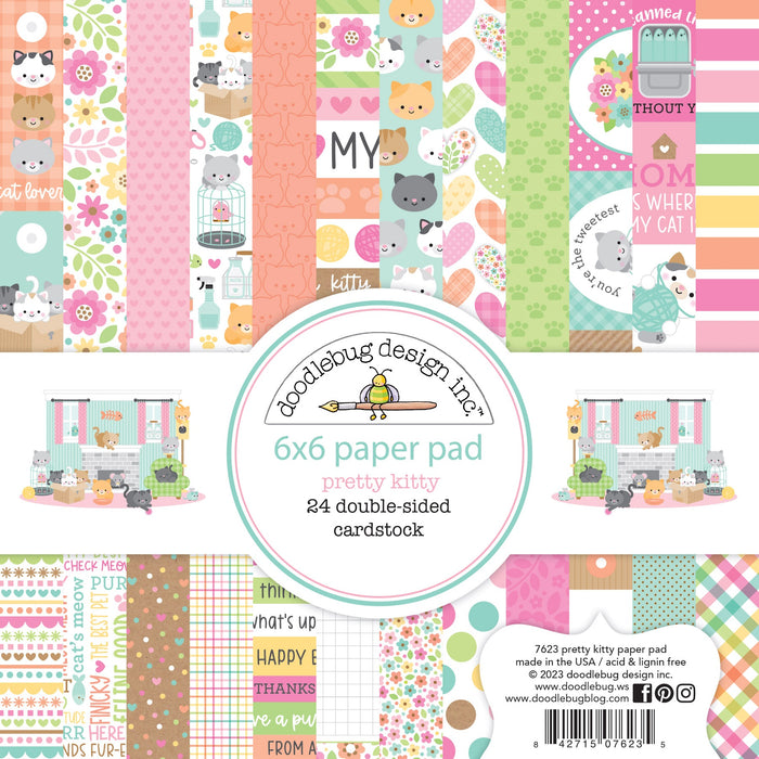 Doodlebug Double-Sided Paper Pad 6"X6" 24/Pkg-Pretty Kitty