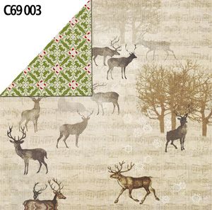 Fabscraps - 12" x 12" Double-Sided Paper - Reindeer