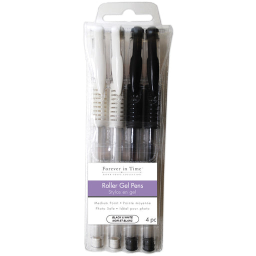 Scrapbook Gel Pens 4/Pkg-Black & White