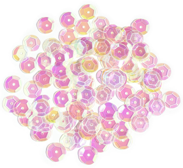 CousinDIY Cupped Sequins -Crystal Iridescent, 10mm 120/Pkg