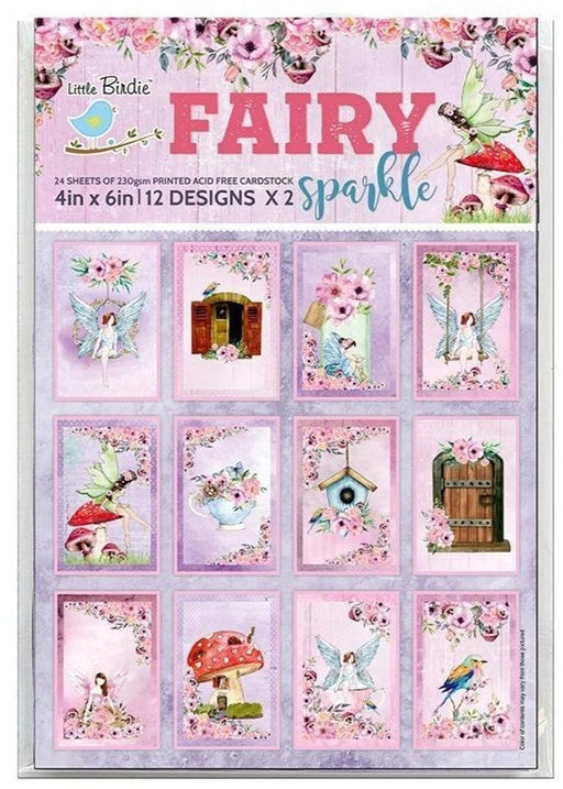 Little Birdie Journaling Cards 4"X6" 24/Pkg-Fairy Sparkle