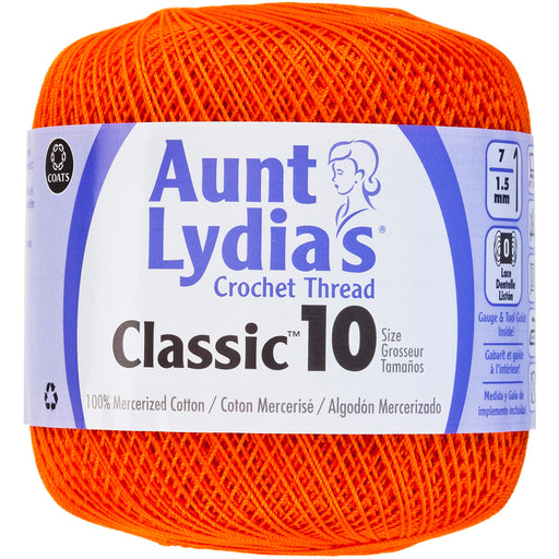 Aunt Lydia's Classic Crochet Thread Size 10-Pumpkin