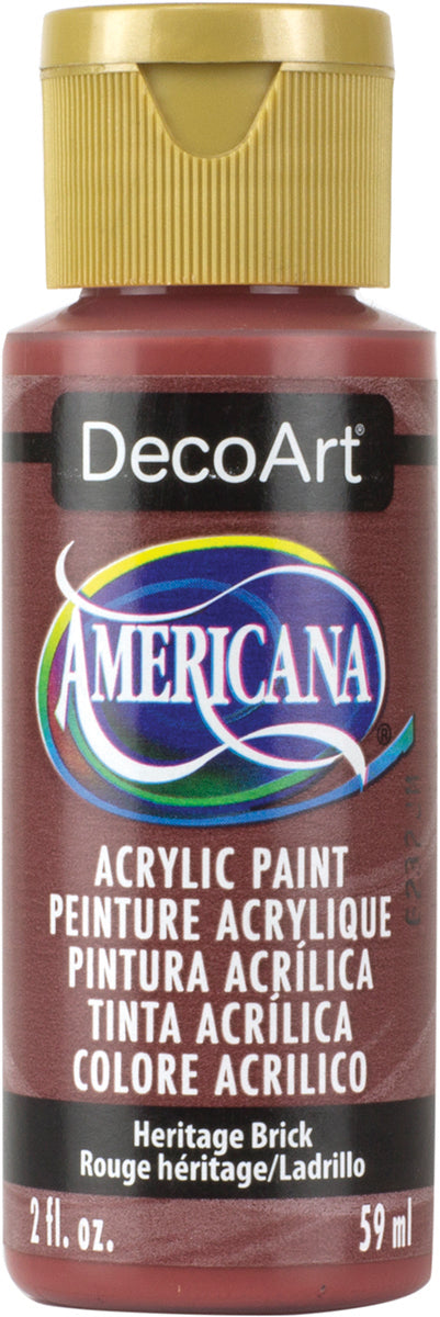 DecoArt Americana Acrylic Paint 2oz-Heritage Brick - Opaque