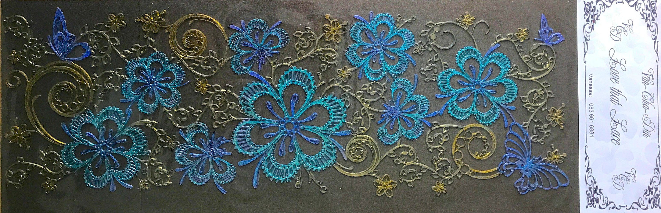 Van-Cha-Din - Mixed Media - 3D Decorative Lace Embellishment - Blue Night