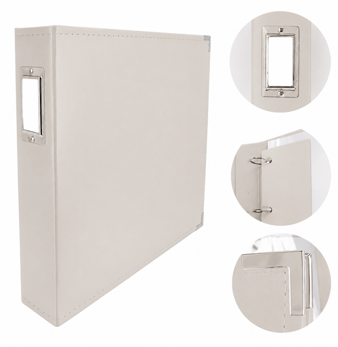 Couture Creations - 12"x12" D-Ring Leather Album - Vanilla