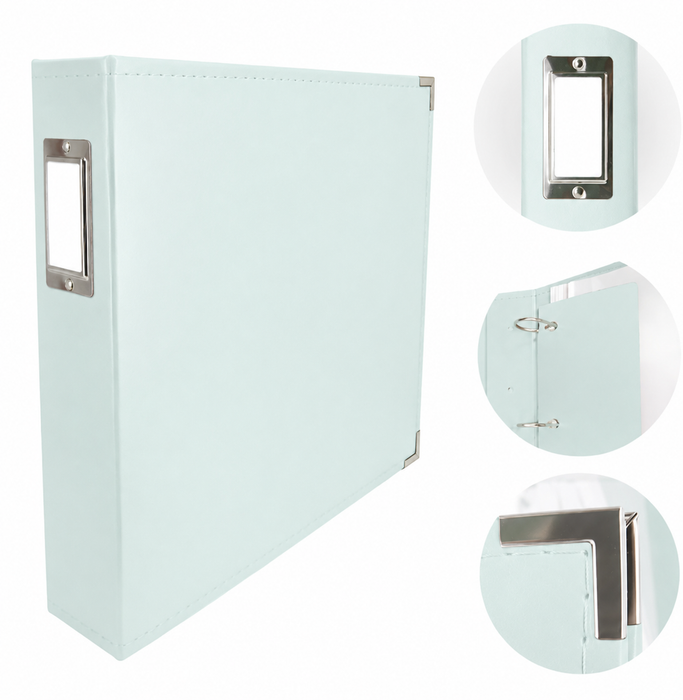 Couture Creations - 12"x12" D-Ring Leather Album - Cool Grey