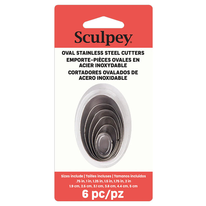 Sculpey Tools Graduated Cutters: Oval, 6 pc