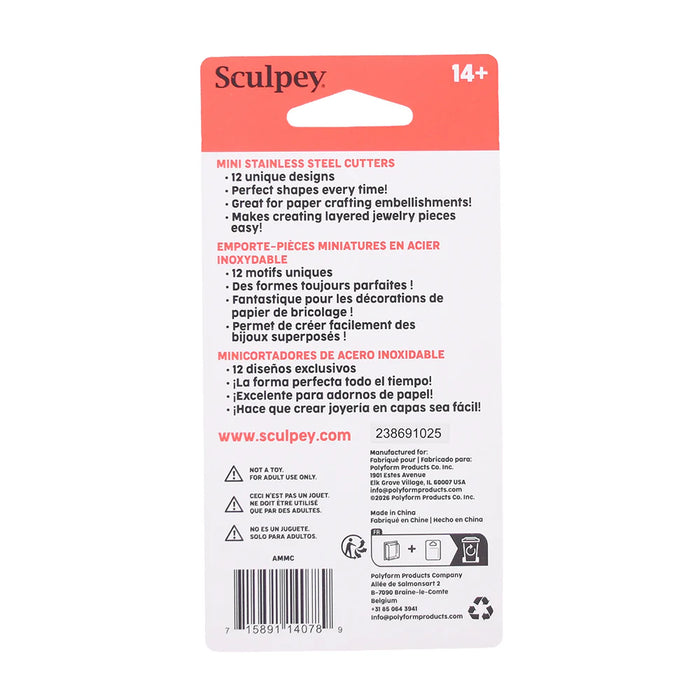 Sculpey Tools  Mini Metal Cutters: Geometric, 12 pc