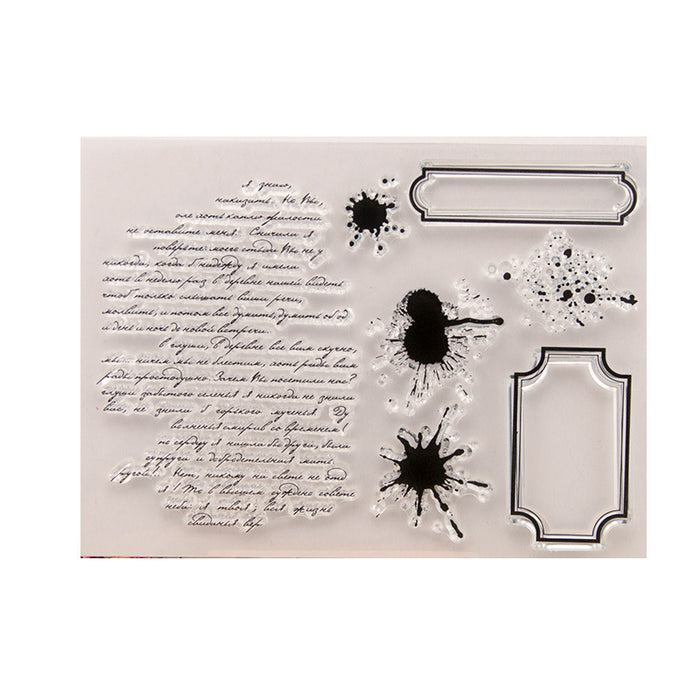 Doodles - Clear Stamps- Script With Ink Splatters