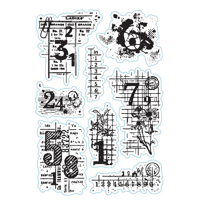 Doodles - Clear Stamps- Vintage Numbers Background