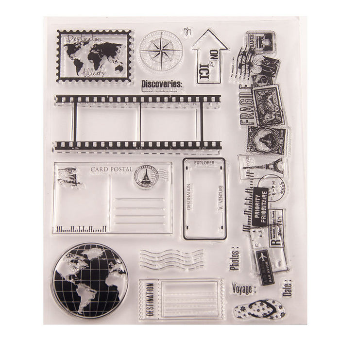 Doodles - Clear Stamps-World Maps and Compass