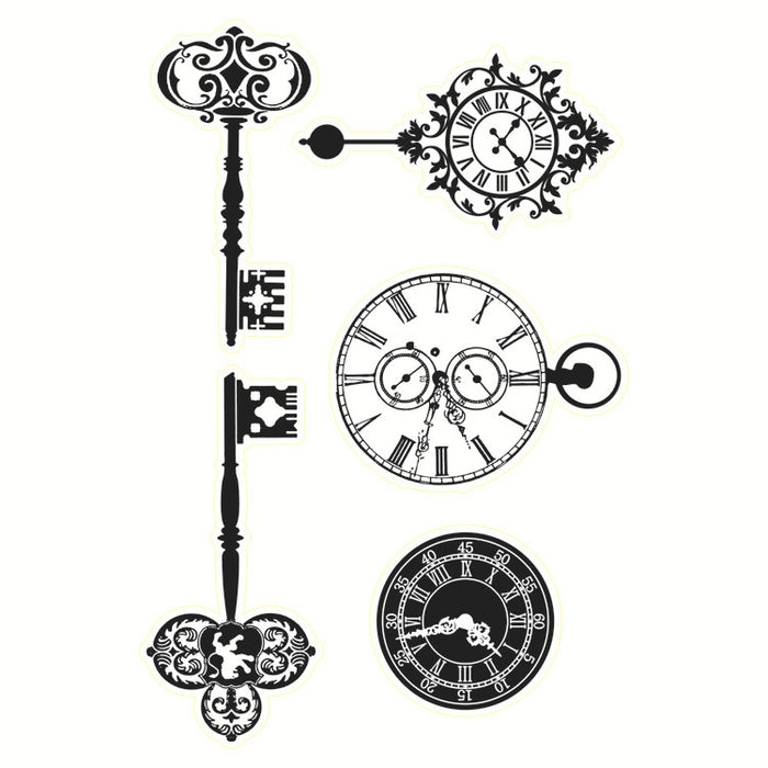 Doodles - Clear Stamps-Keys and Clocks