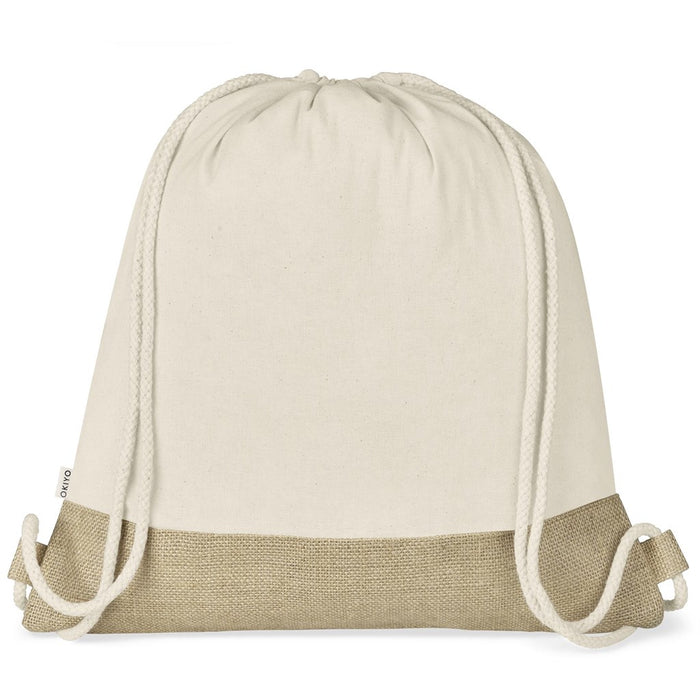 Doodles - Okiyo Bijin Jute & Cotton Drawstring Bag - Natural