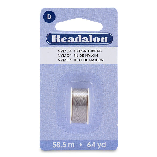 Nymo Thread, Size D, 0.30 mm / .012 in, Grey, 59 m / 64 yd, 1 pc