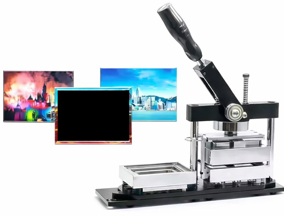 Fridge Magnet and Badge Machine with Cutter - Large 80mm x 53mm Plus Extra Refills