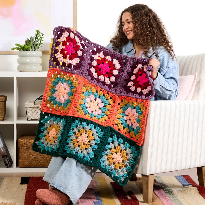 Bernat Blanket All In One Blanket Granny Square Yarn - Asphalt