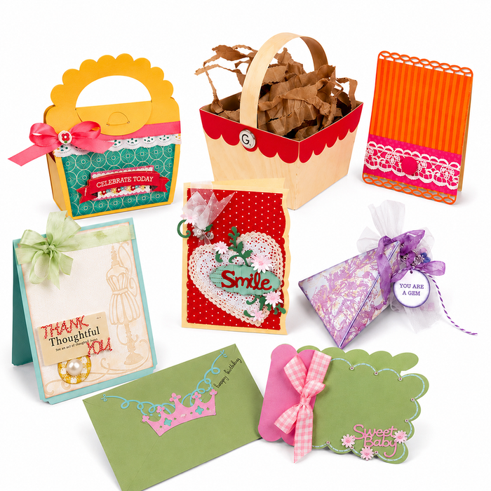 Sizzix - BIGZ XL Cutting Dies Super Doodle Bundle - 7 Popular Dies - Envelope, Boxes and Cards