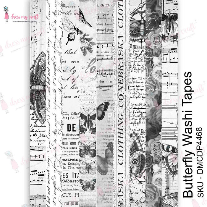 Dress My Crafts - Transfer Me Sheet A4- Butterfly Washi Tapes