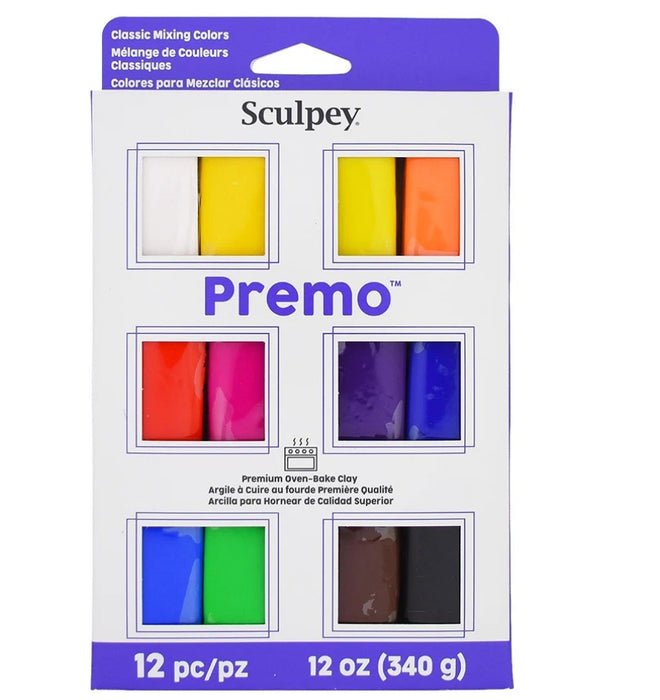 Sculpey Premo 12 Piece Classic Mixing Colors Multi-Pack