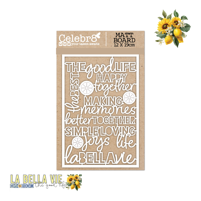 Celebr8 - La Bella Vie Matt Board Equi Chipboard - Design 2