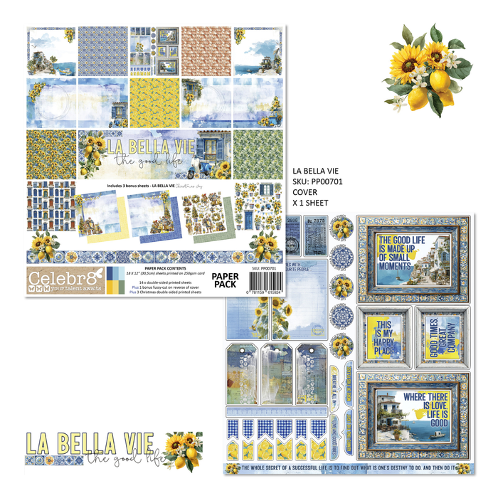 Celebr8 - Paper Pack - La Bella Vie Paper Pack (17 + 1 SHEETS)