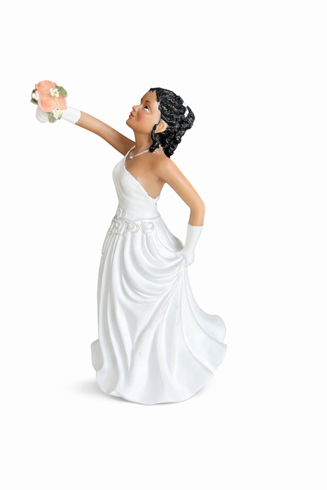 Weddingstar -Interchangeable Bride & Groom Cake Topper-African-American Bride