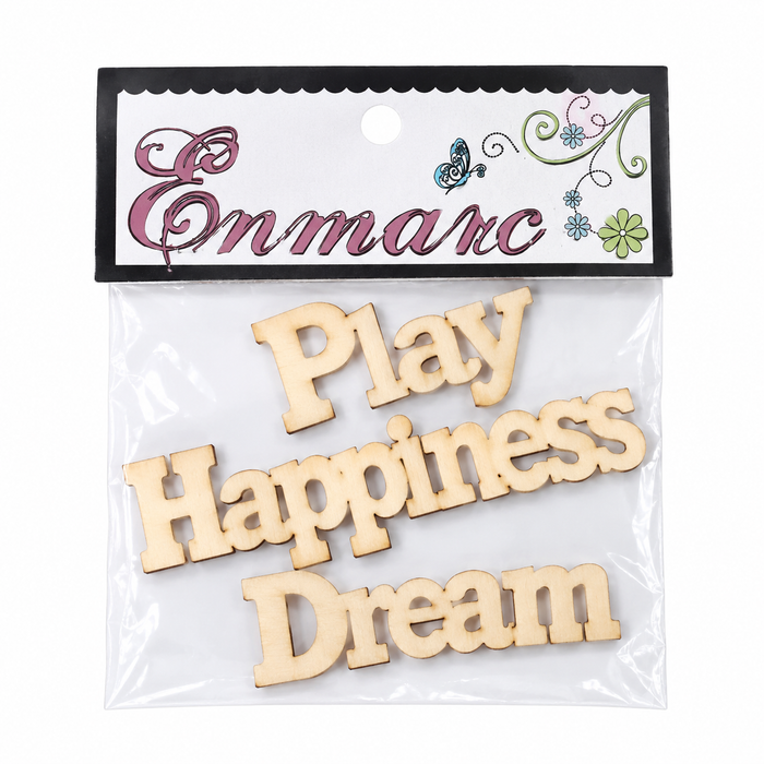 Doodles - Enmarc - Chipboard Motivational Words Embellishments – 3 Pack