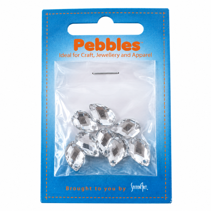 Doodles - Teardrop Crystal Sew-On Rhinestone Embellishments, 12mm – 8 Pieces
