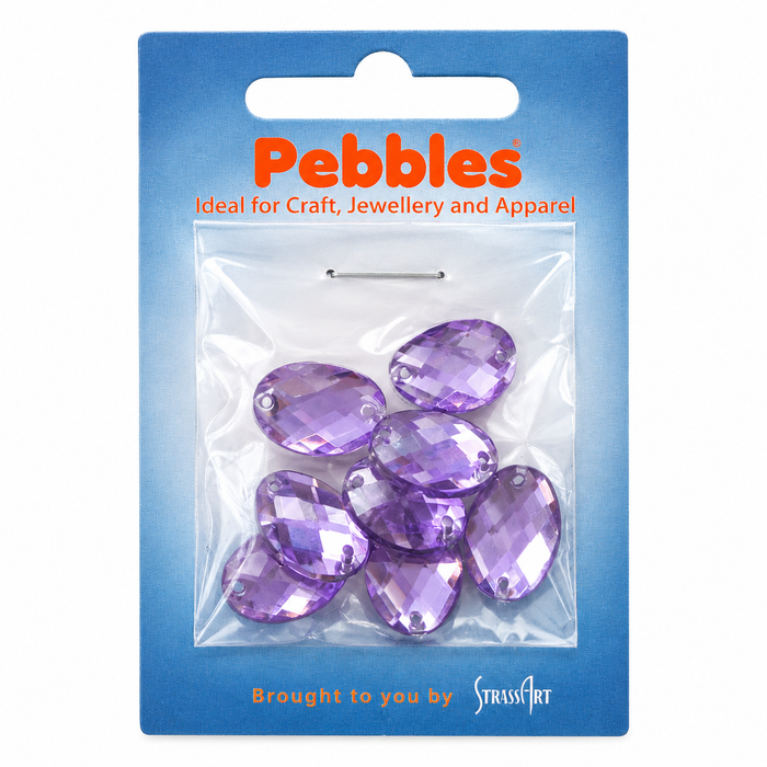 Balt - Oval Purple Sew-On Rhinestones Embellishments 14mm – 8 Pieces