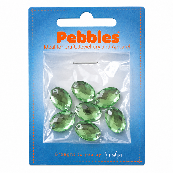Balt - Oval Green Sew-On Rhinestones Embellishments 14mm – 8 Pieces
