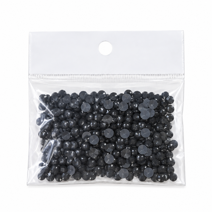 Doodles - Flat Back Acrylic Pearls - 5mm - Black (+- 500)