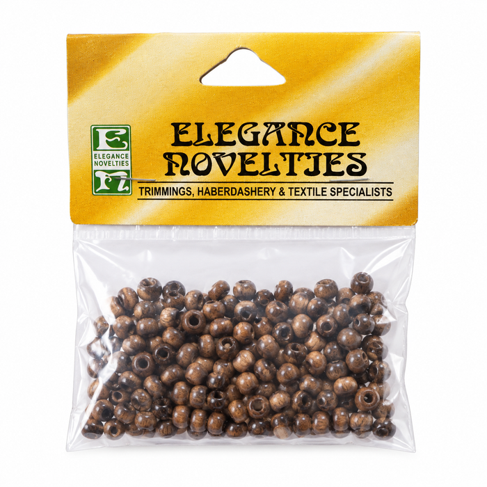Doodles - Elegance Novelties - Brown Round Wooden Beads – 3mm, 100 Pack