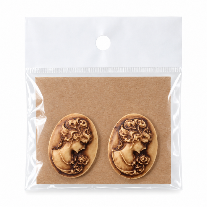 Doodles - Something Blue - Vintage-Inspired Wooden Cameo Embellishments – 28mm, 2 Pack