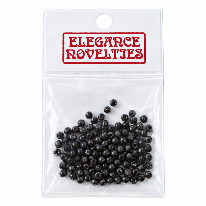Doodles - Elegance Novelties - Black Round Wooden Beads – 3mm, 100 Pack
