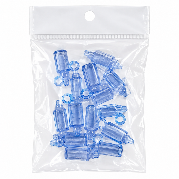 Doodles - Blue Mini Baby Bottle Charms – 30mm, 9 Pack