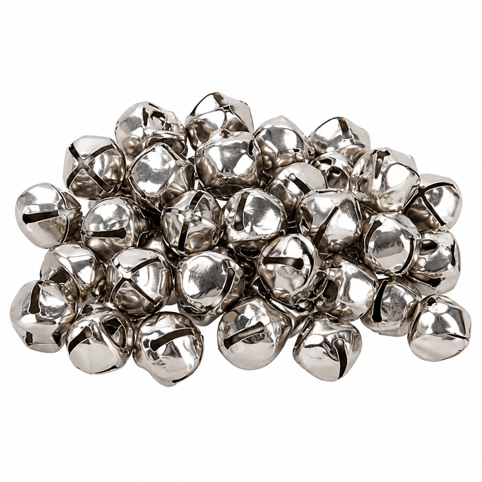 Doodles - Silver Jingle Bells – 10mm Bulk - 50pk