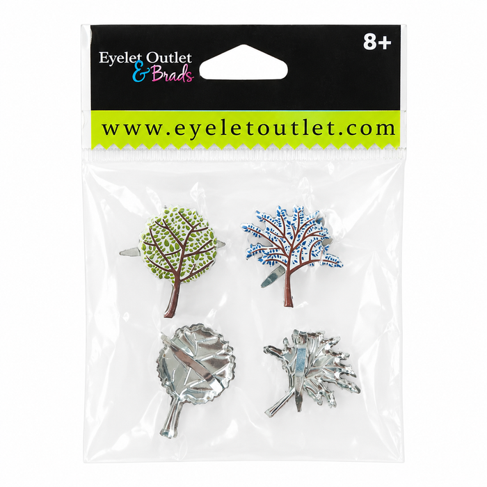 Doodles - Eyelet Outlet - Tree Brads – 20mm, 12 Pack