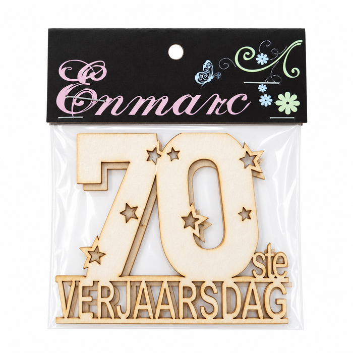 Doodles - Enmarc - "70ste Verjaarsdag" Chipboard Embellishment