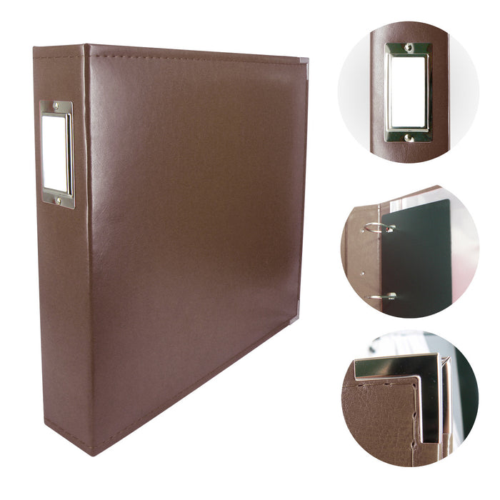 Couture Creations - 12"x12" D-Ring Leather Album - Brown