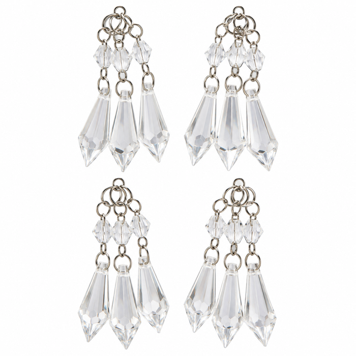 Doodles - Clear Faceted Chandelier Crystal Drop Charms – 5cm – 9 Pieces