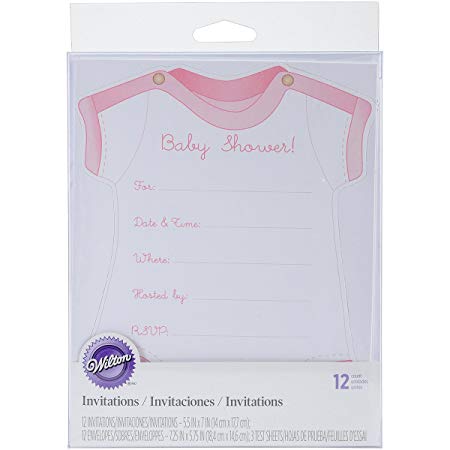 Wilton - Baby Shower Invitation Kit - Girl Onesie