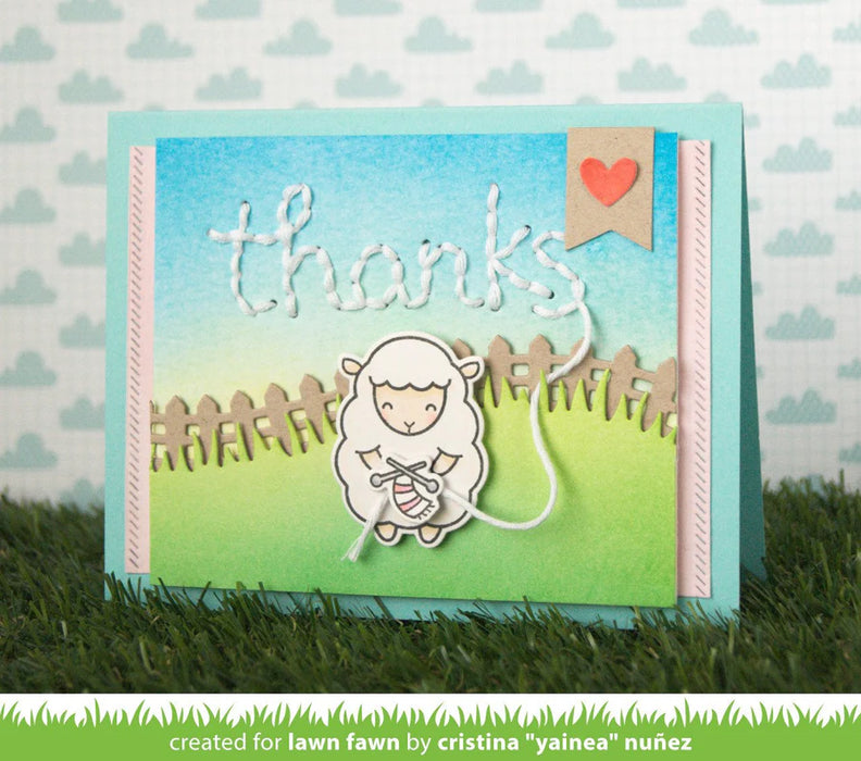 Lawn Fawn - Custom Craft Die - Embroidered Thanks