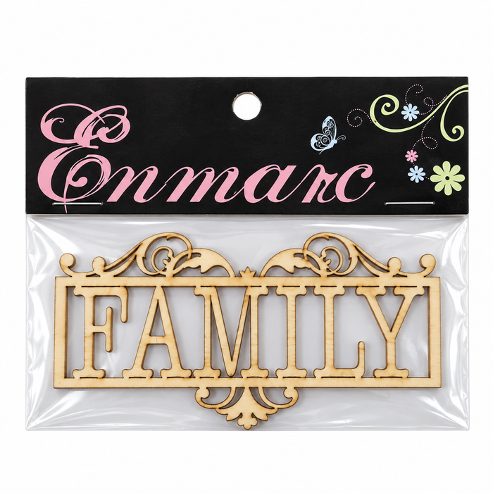 Doodles - Enmarc - "Family" Chipboard Embellishment